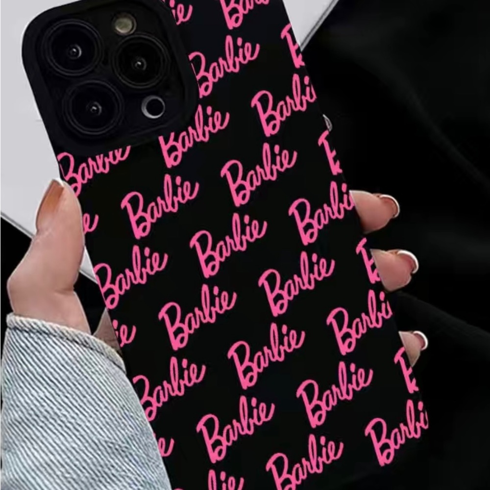 Barbie phone case for iPhone 14 plus and iPhone 14 pro max.(black and pink)